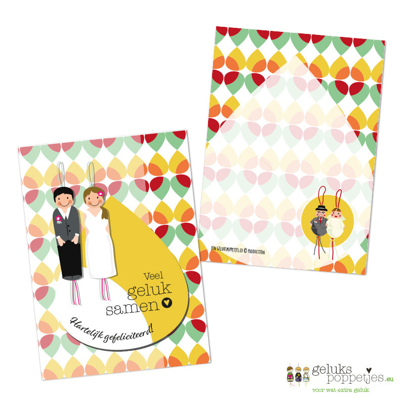Kaartje voor het bruidspaar