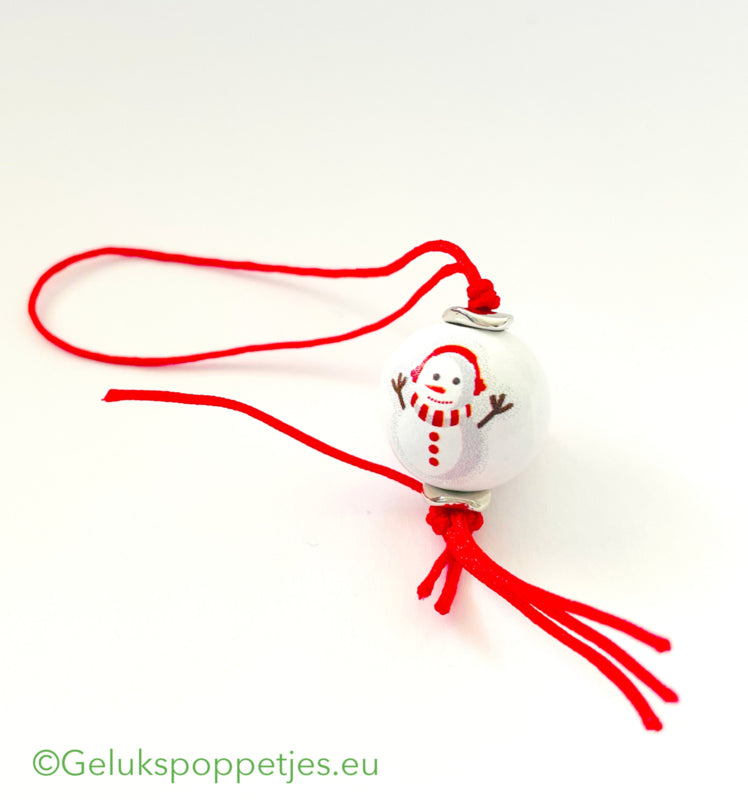 Gelukspoppetje sneeuwpop handgemaakt