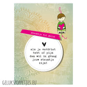 Kaartje steuntje vol geluk