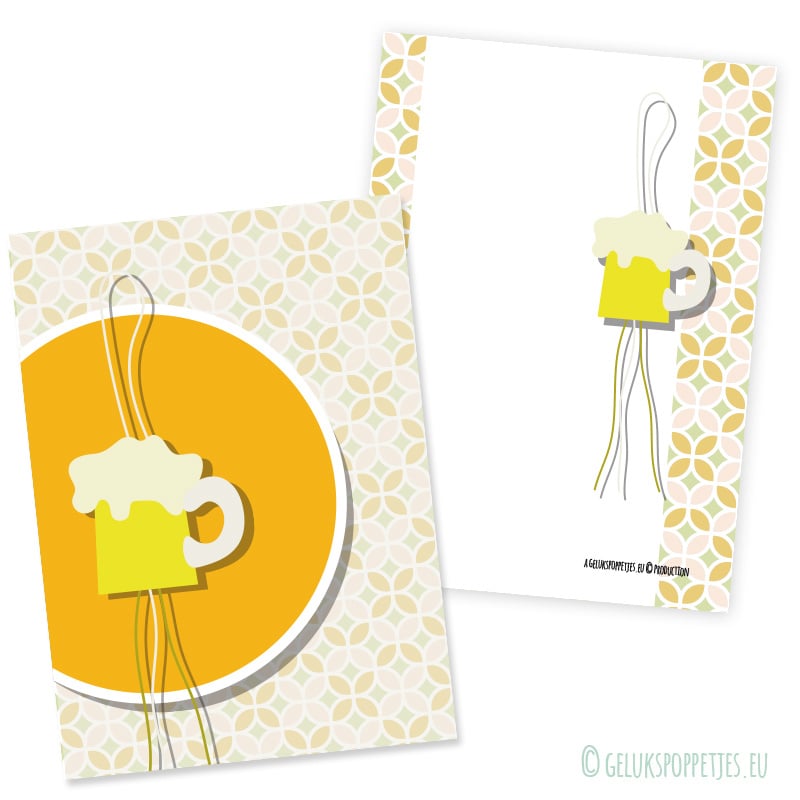 Sleutelhanger proost met gelukspoppetje bierpul