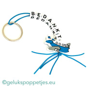 Sleutelhanger bedankt met gelukspoppetje vliegtuig