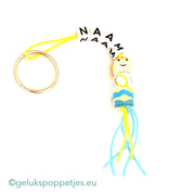 Naam sleutelhanger met gelukspoppetje tennisser