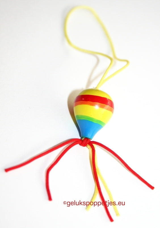 Gelukspoppetje ballon gestreept op=op