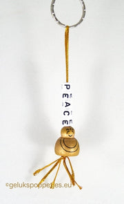 Sleutelhanger peace met gelukspoppetje boeddha