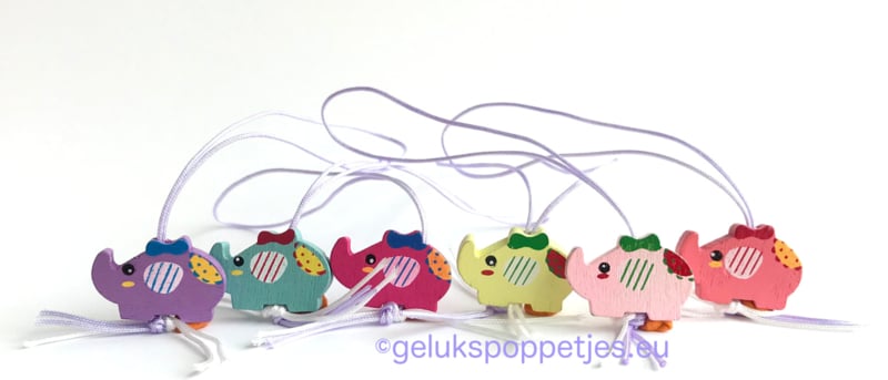 Gelukspoppetje olifant gekleurd