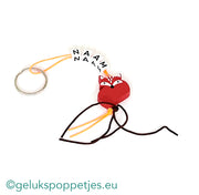 Naam sleutelhanger met gelukspoppetje vosje