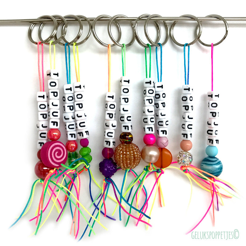 Sleutelhanger topjuf van handgemaakte gelukspoppetjes
