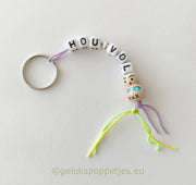 Sleutelhanger hou vol met gewoon gelukspoppetje