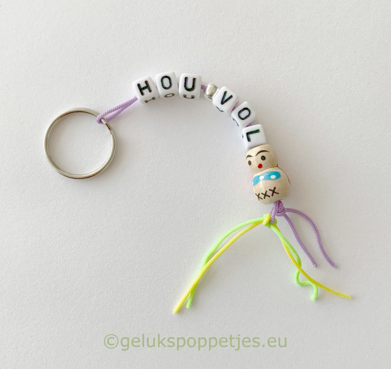 Sleutelhanger hou vol met gewoon gelukspoppetje