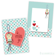 Kaartje Ik mis je