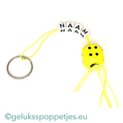 Name keychain with lucky dice doll