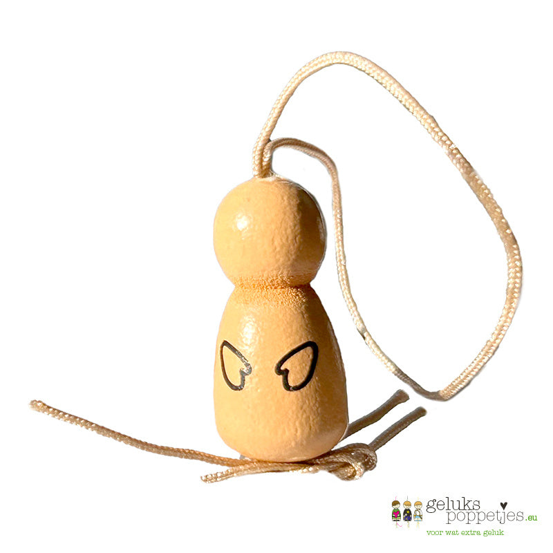 Gelukspoppetje naturel met handjes