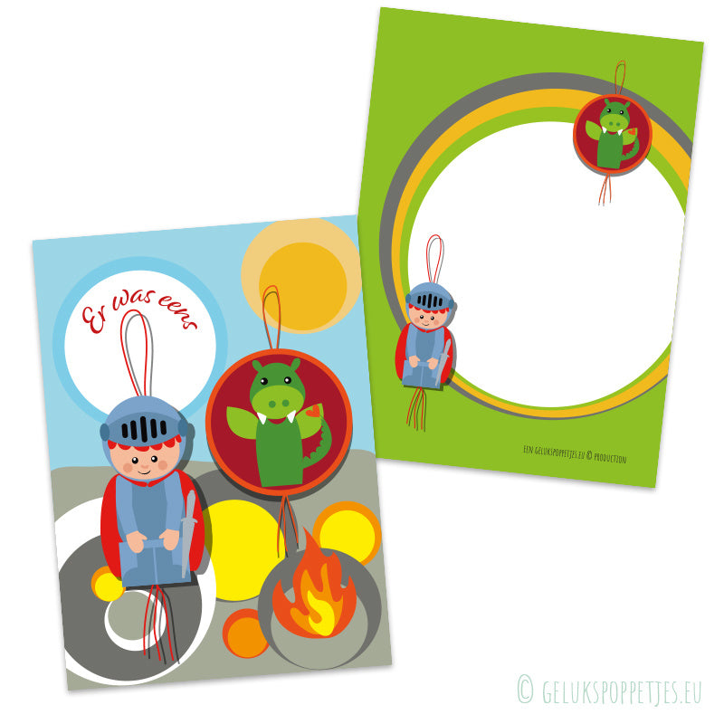 kaartje er was eens met draakje