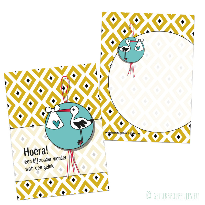 Gelukspoppetje baby ooievaar