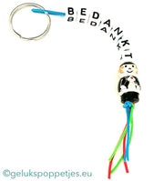 Sleutelhanger bedankt sich mit gelukspoppetje ruiter