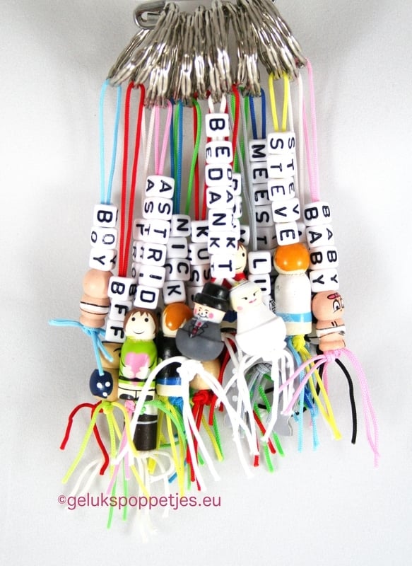 Sleutelhanger luck met gelukspoppetje hoefijzer