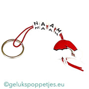 Name keychain with lucky charm Christmas hat