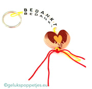 Sleutelhanger bedankt met gelukspoppetje omarm