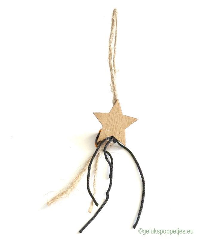 Gelukspoppetje naturel kerstboom of kerstster