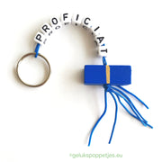 Sleutelhanger proficiat met gelukspoppetje cadeautje