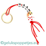 Naam sleutelhanger met gelukspoppetje hartendiefje