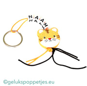 Naam sleutelhanger met gelukspoppetje tijgertje