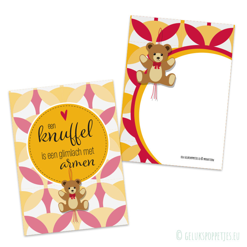 Kaartje een knuffel is een glimlach met armen