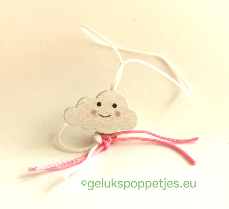 Gelukspoppetje wolkje roze