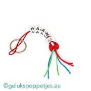 Naam sleutelhanger met gelukspoppetje kerstman