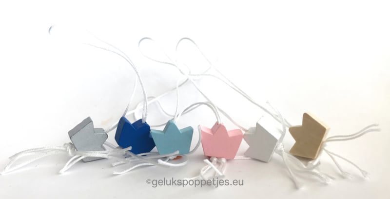 Gelukspoppetje kroontje handgemaakt