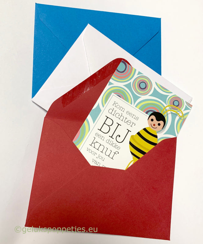 Kleine envelopjes voor gelukspoppetjes kaartjes