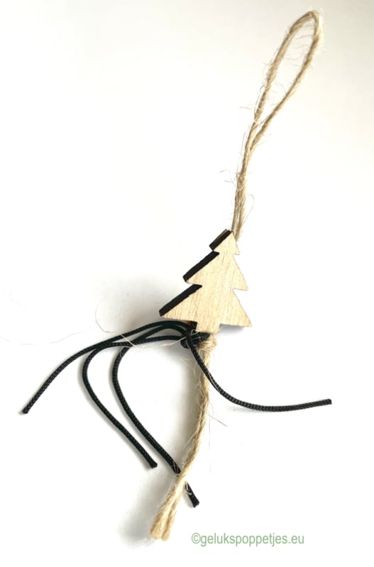 Gelukspoppetje naturel kerstboom of kerstster