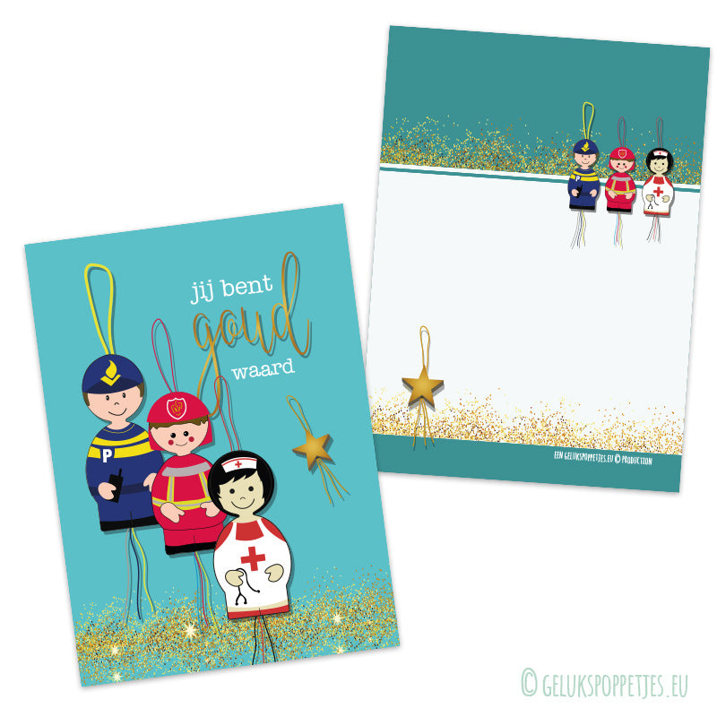 Kaartje jij bent goud waard hulpverlener