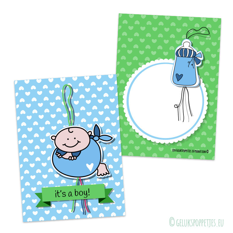 Gelukspoppetje babyflesje jongen