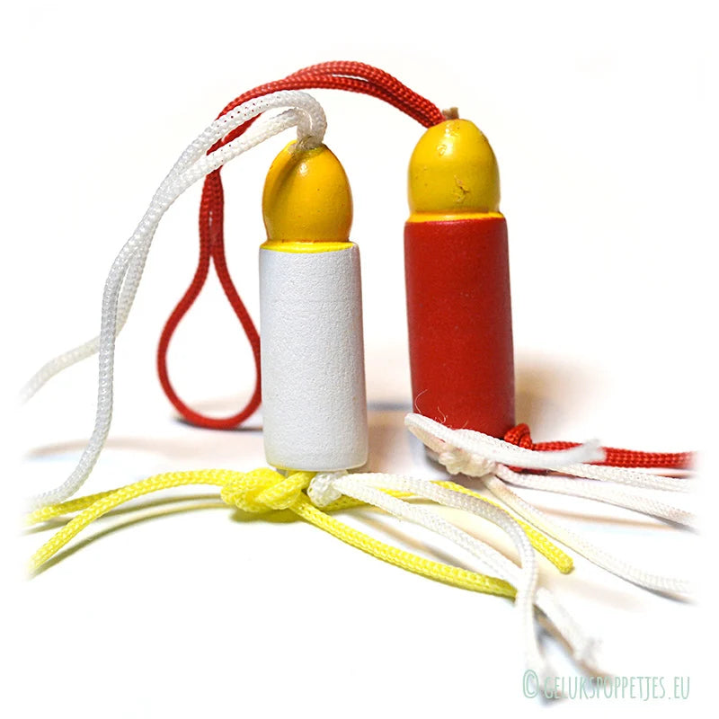 Naam sleutelhanger met gelukspoppetje kaars