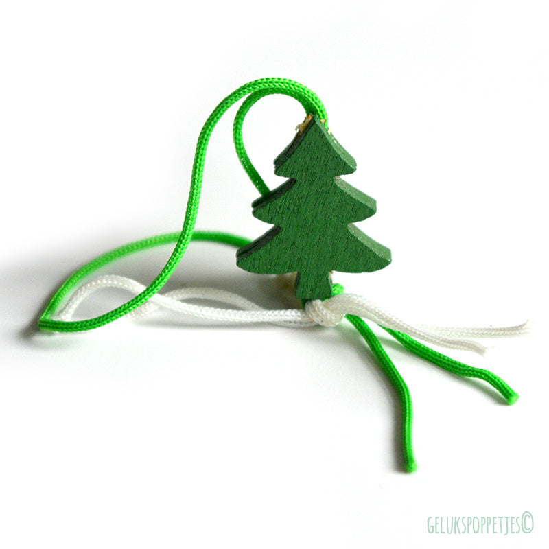 Gelukspoppetje platte kerstboom