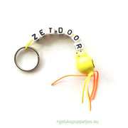 Sleutelhanger zet door met gelukspoppetje vogeltje