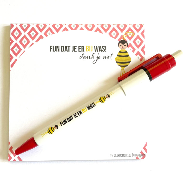 Notitieblokje fijn dat je er BIJ was