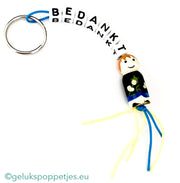 Sleutelhanger bedankt met gelukspoppetje muzikant