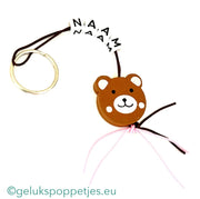 Naam sleutelhanger met gelukspoppetje beertje