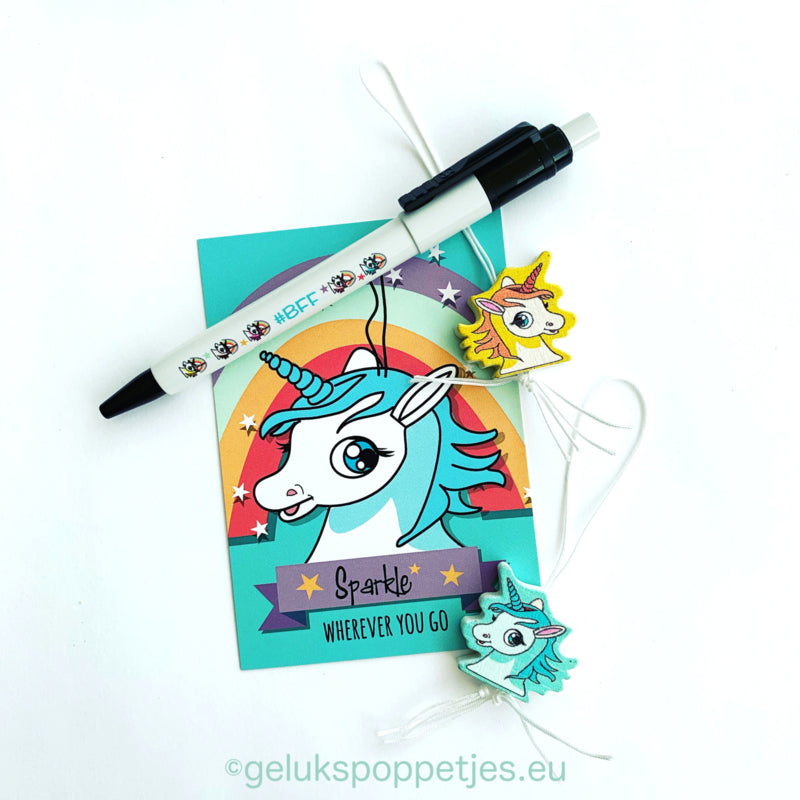 Gelukspoppetjes pen #BFF unicorn