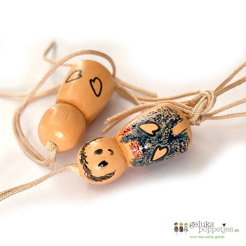 Gelukspoppetje naturel met handjes