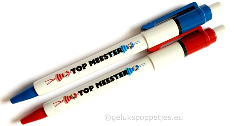 Gelukspoppetjes pen top meester