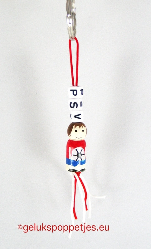 Sleutelhanger PSV met gelukspoppetje voetballer