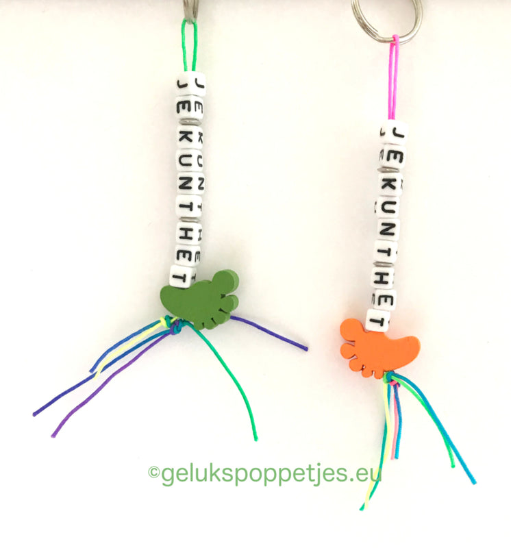 Sleutelhanger je kunt het met gelukspoppetje voetje