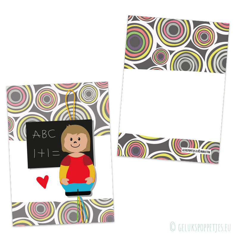 Kaartje voor de juf of meester