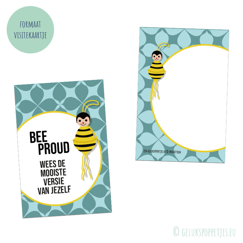 Affirmatiekaartje bee proud