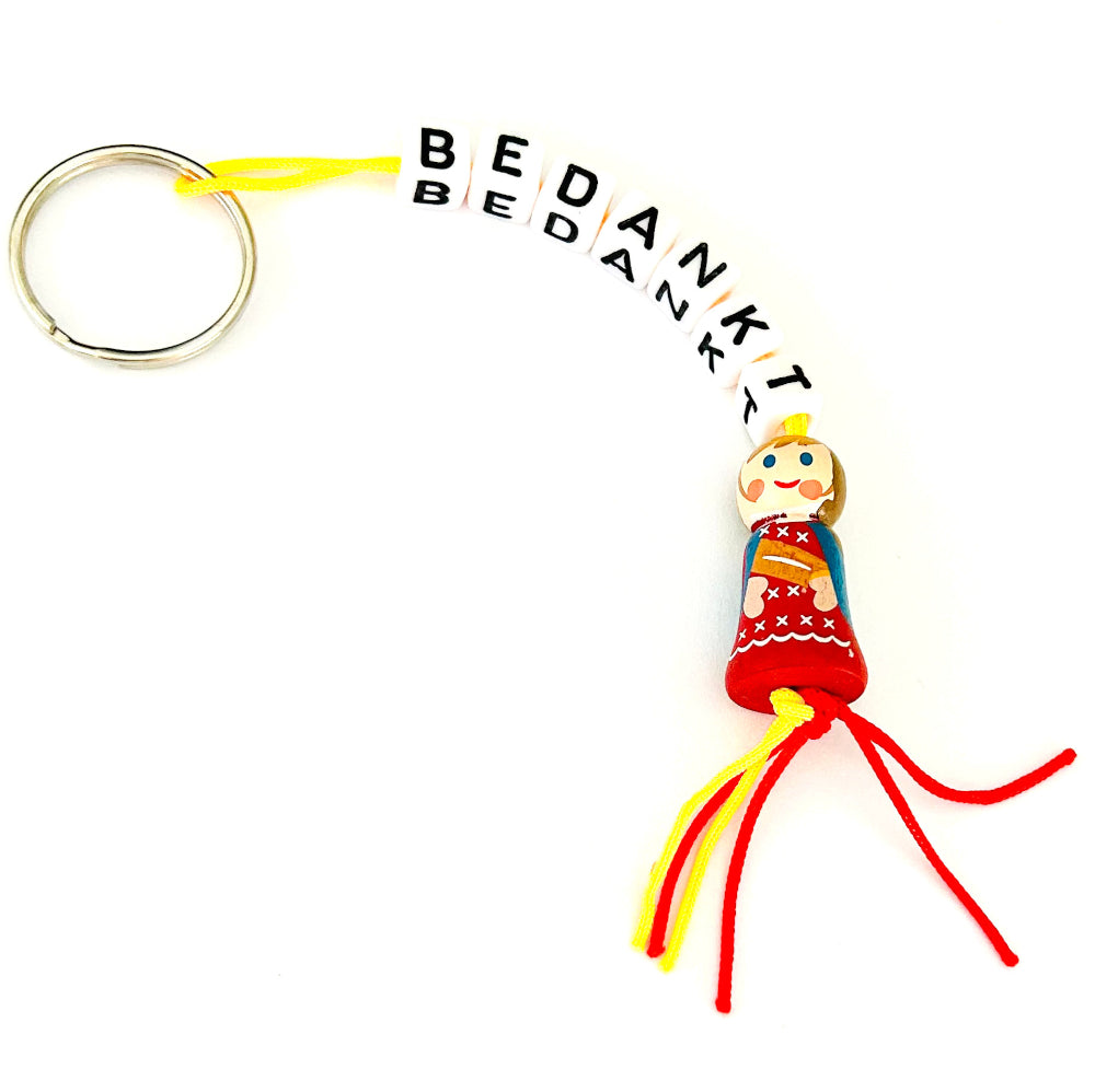 Sleutelhanger bedankt met gelukspoppetje koningin