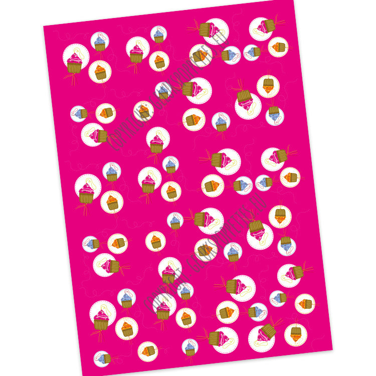 Gelukspoppetjes inpakpapier cupcake