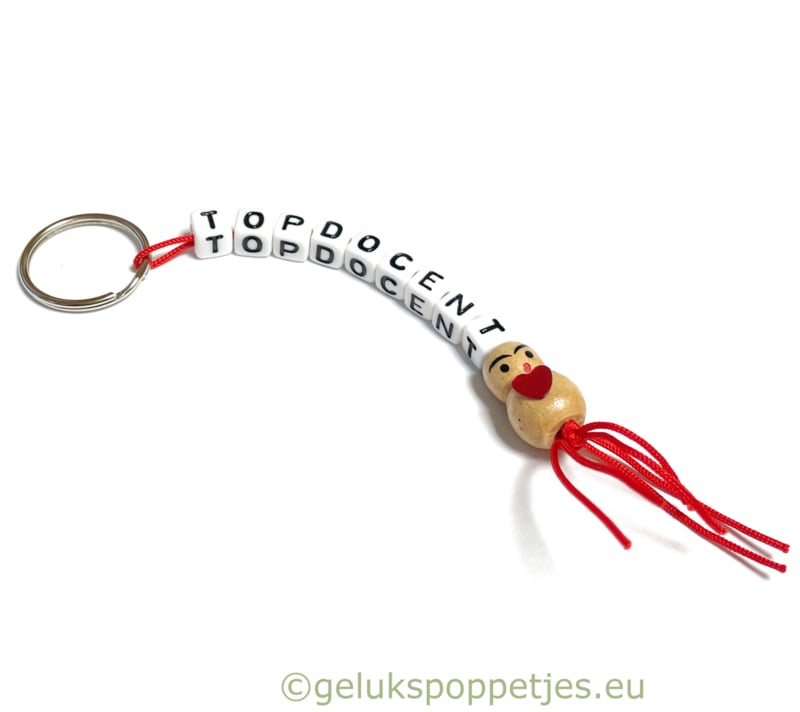 Sleutelhanger topdocent met gelukspoppetje docentje